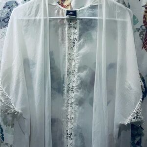 Echo Black and White Sheer Kimono